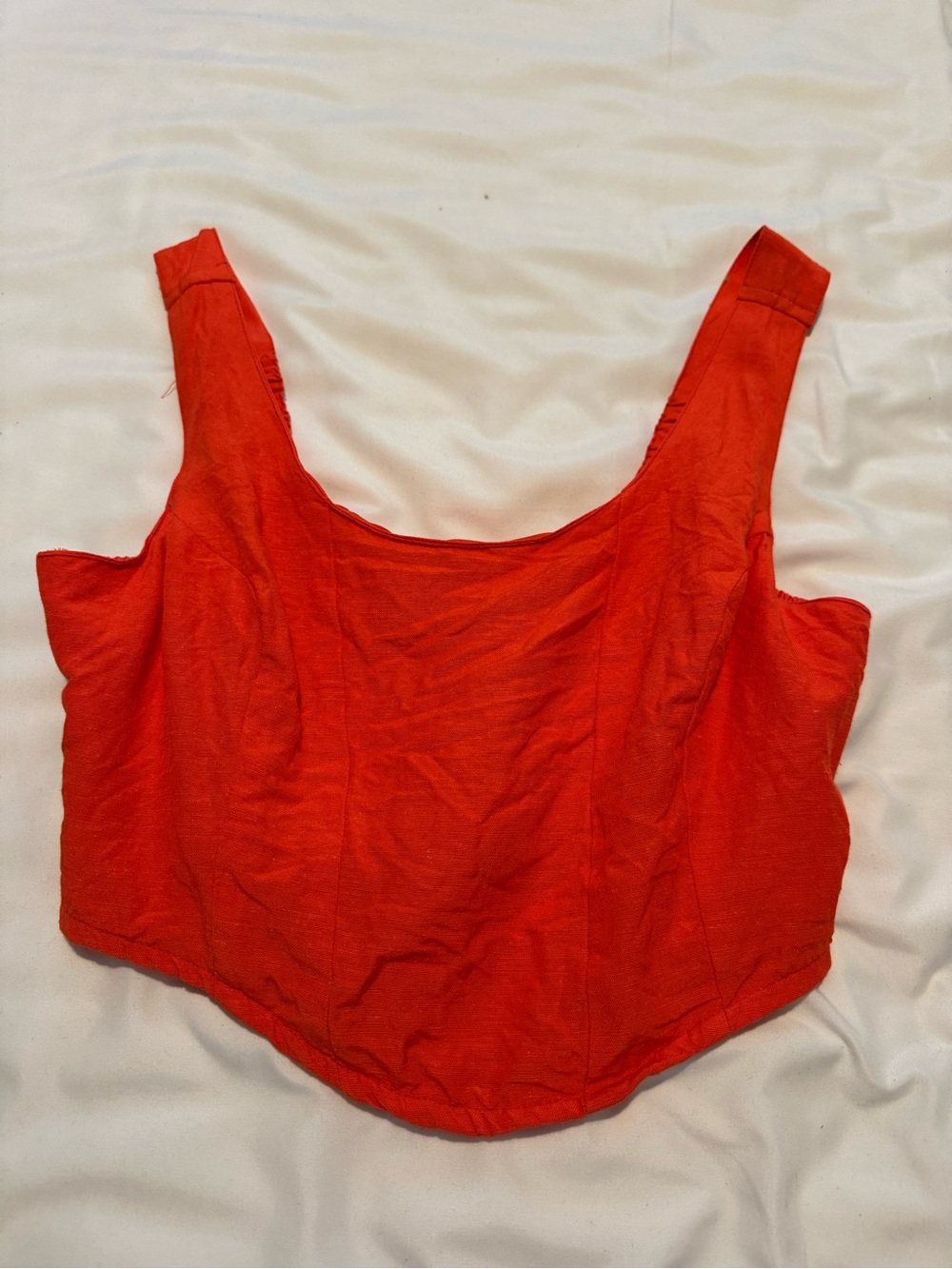 Women's Orange/Red Scoop Neck Crop Top